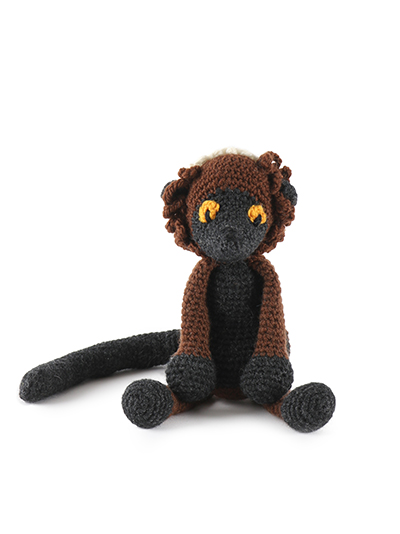 red, ruffed, lemur, eds animals, edwards crochet, edwards menagerie, kerry lord